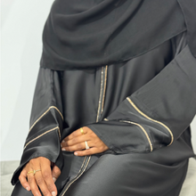 Amber Black Shiny Crepe Abaya